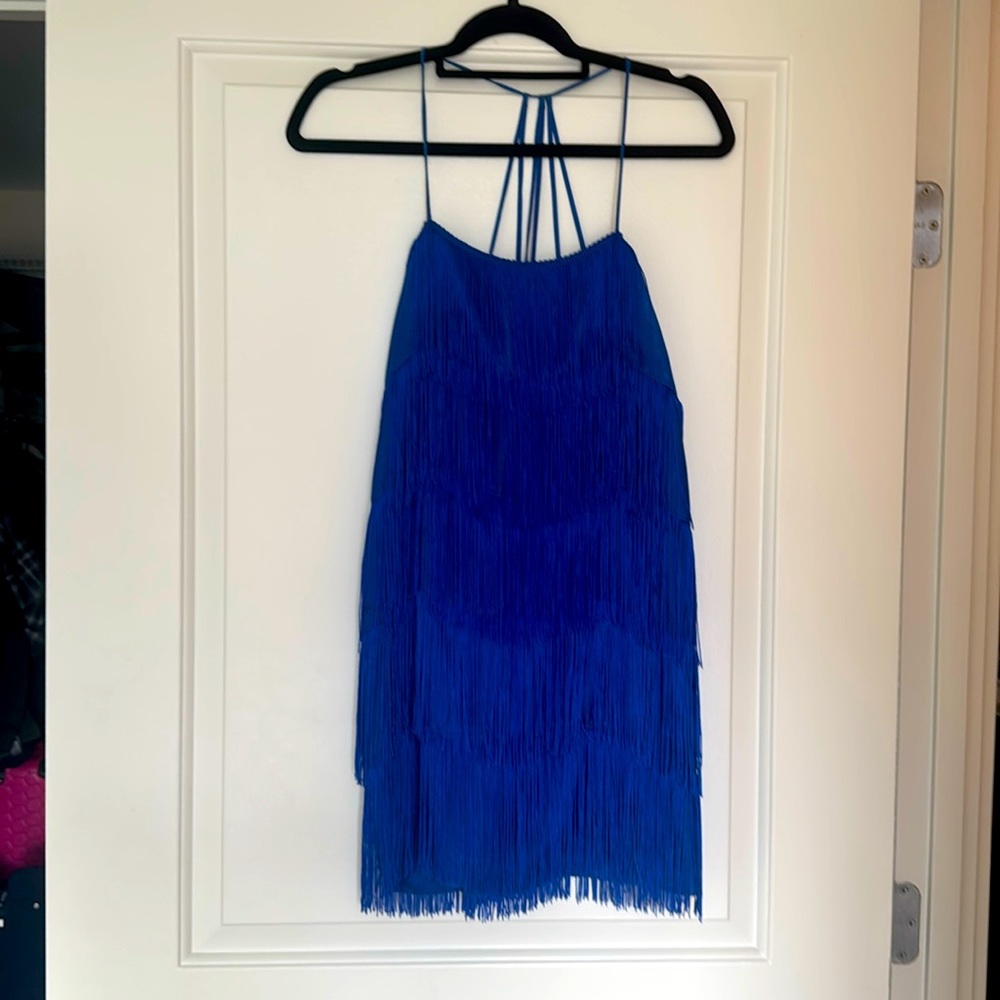 Blue flapper like mini dress
